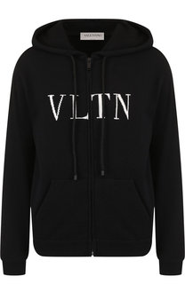 Кашемировый кардиган на молнии с капюшоном Valentino