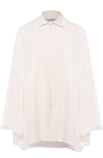 Однотонная шелковая блуза свободного кроя Valentino