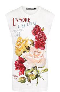 Хлопковая футболка с круглым вырезом и принтом Dolce & Gabbana