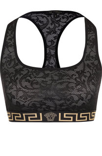 Спортивный кружевной бюстгальтер с логотипом бренда Versace