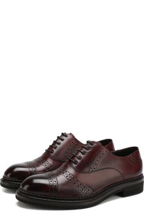 Кожаные оксфорды на шнуровке с брогированием Zegna Couture