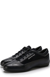 Кожаные кроссовки на шнуровке Santoni