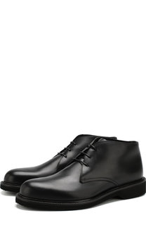 Кожаные ботинки на шнуровке с внутренней меховой отделкой Ermenegildo Zegna
