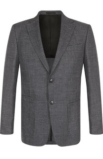 Однобортный пиджак из смеси шерсти и хлопка Z Zegna