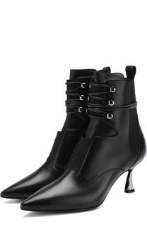 Кожаные ботильоны на фигурной шпильке Casadei
