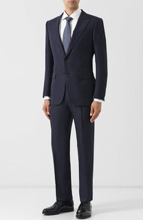 Костюм из смеси шерсти и шелка с пиджаком на двух пуговицах Ermenegildo Zegna