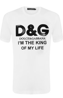 Хлопковая футболка с декоративной отделкой Dolce & Gabbana