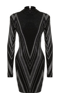 Мини-платье с воротником-стойкой и декоративной отделкой Balmain