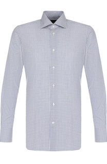 Хлопковая сорочка с воротником кент Ermenegildo Zegna
