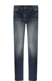 Джинсы прямого кроя с потертостями Saint Laurent