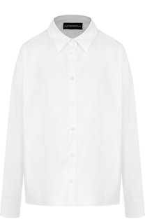 Однотонная хлопковая блуза Emporio Armani