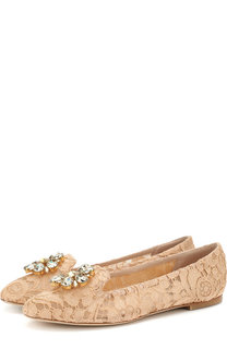 Кружевные слиперы Rainbow Lace с брошью Dolce & Gabbana