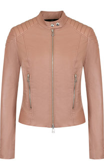 Приталенная кожаная куртка с воротником-стойкой Belstaff