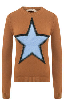 Шерстяной пуловер с декоративной отделкой в виде звезды No. 21