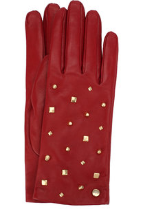 Кожаные перчатки с декоративной отделкой Emporio Armani