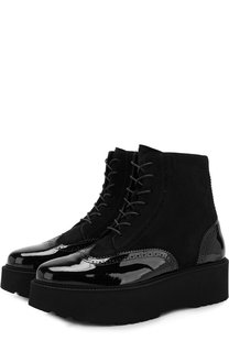 Лаковые ботинки на массивной подошве Hogan