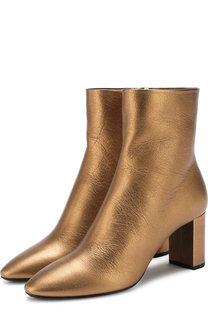 Кожаные ботильоны Lou на устойчивом каблуке Saint Laurent