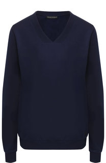 Хлопковый пуловер с V-образным вырезом Emporio Armani