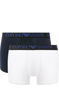 Комплект из двух хлопковых боксеров с широкой резинкой Emporio Armani