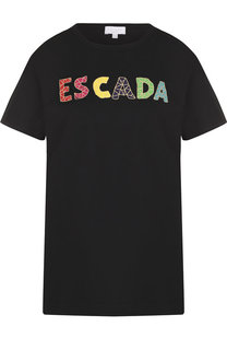 Хлопковая футболка с логотипом бренда Escada Sport