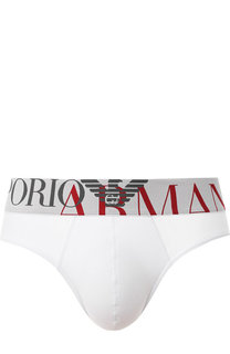 Хлопковые брифы с широкой резинкой Emporio Armani