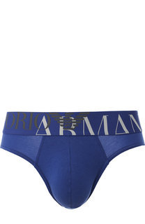 Хлопковые брифы с широкой резинкой Emporio Armani