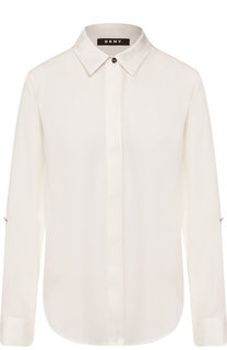 Однотонная блуза с отложным воротником DKNY