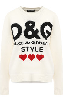 Кашемировый пуловер с вышитым принтом Dolce & Gabbana