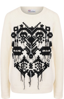 Шерстяной пуловер с декоративной вышивкой REDVALENTINO