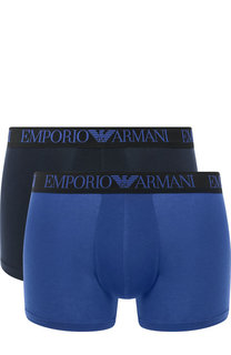 Комплект из двух хлопковых боксеров с широкой резинкой Emporio Armani