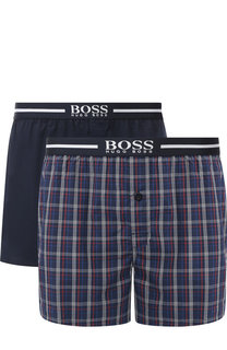 Комплект из двух хлопковых боксеров свободного кроя BOSS