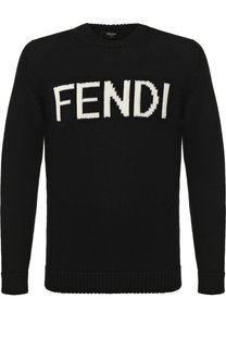 Шерстяной свитер с логотипом бренда Fendi