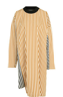 Хлопковое платье свободного кроя в полоску Dries Van Noten