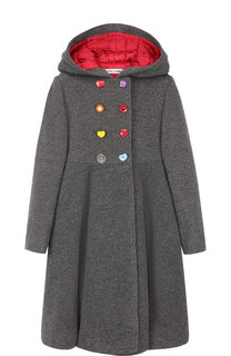 Двубортное пальто из шерсти с капюшоном Dolce & Gabbana