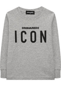 Хлопковый лонгслив с логотипом бренда Dsquared2