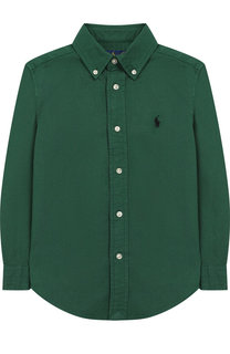 Хлопковая рубашка с воротником button down Polo Ralph Lauren