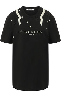 Хлопковая футболка с логотипом бренда Givenchy