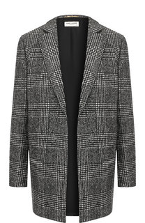 Шерстяной жакет в клетку Saint Laurent