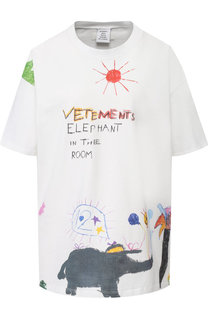 Хлопковая футболка с принтом Vetements