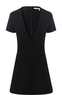 Шерстяное мини-платье с глубоким вырезом Chloé