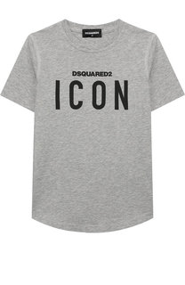Хлопковая футболка с логотипом бренда Dsquared2
