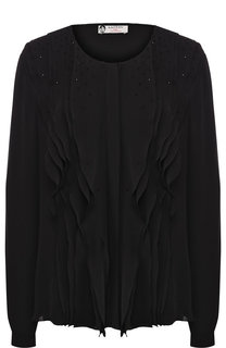 Шелковая блуза с оборками Lanvin