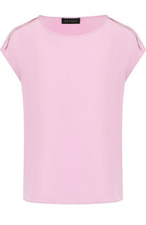 Однотонный шелковый топ прямого кроя Escada