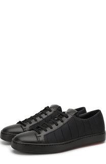Комбинированные кеды Cleanique на шнуровке Santoni