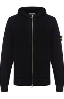 Шерстяной кардиган на молнии с капюшоном Stone Island