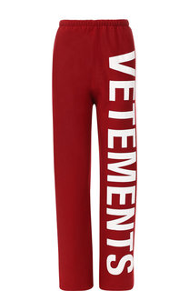 Хлопковые брюки с логотипом бренда Vetements