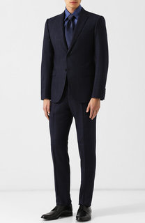 Шерстяной костюм с пиджаком на двух пуговицах Emporio Armani
