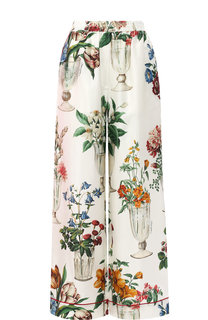 Шелковые брюки с принтом Dolce & Gabbana