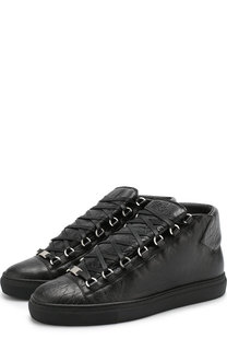 Высокие кожаные кеды на шнуровке Balenciaga