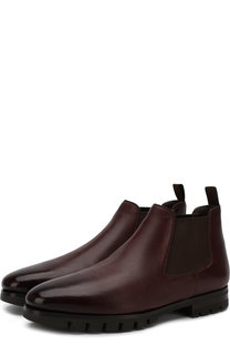 Кожаные челси Carlos с внутренней меховой отделкой Santoni